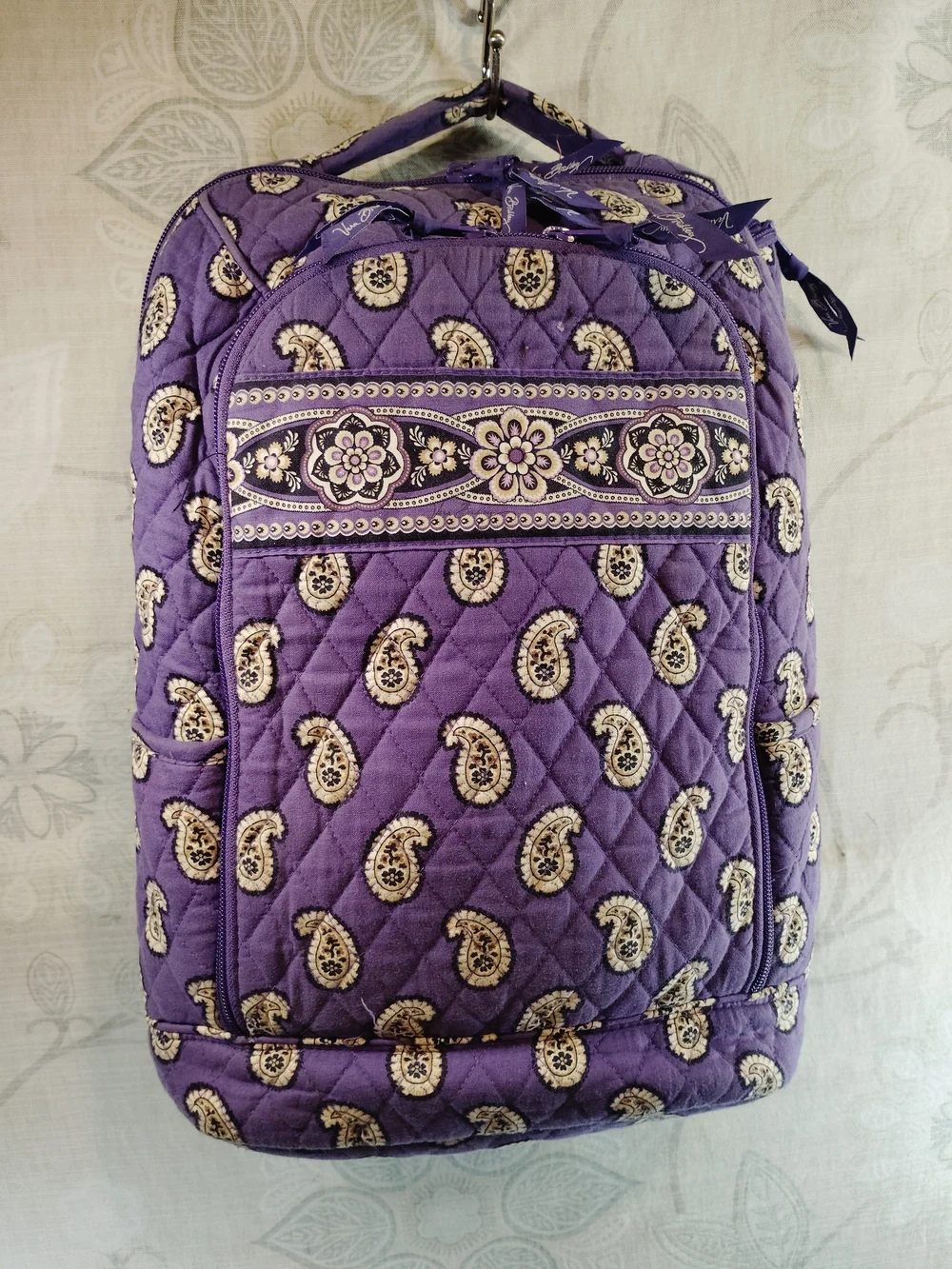 Vera Bradley Purple Paisley Quilted Backpack